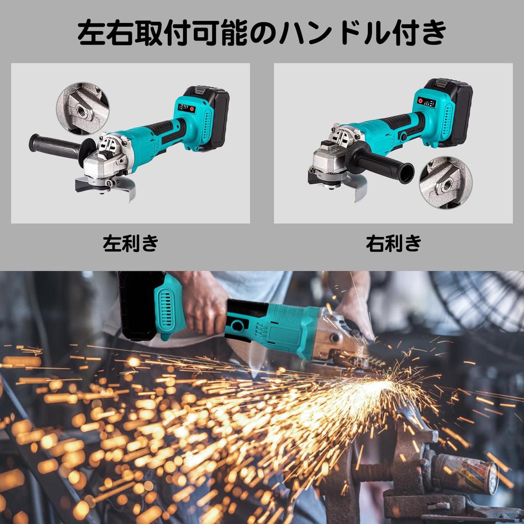Makita 18V Cordless 100mm 15mm Inner for Metal Surface Rust and DIY Includes Japanese Instruction Charger Sold Grinder, Disc, Diameter, Brushless,