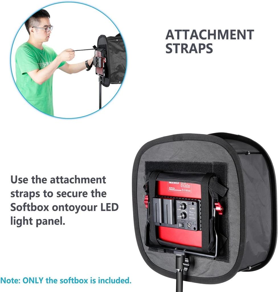 Neewer Складной рассеиватель софтбокса, совместимый с видеосветом 660 480, внешний 16,3"x6,5" внутренний 9,8"x8,7" для портретной видеосъемки в фотостудии