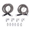 6AN 52in Transmission Fluid Oil Cooler Hose Kit Stainless Steel PTFE Transmission Cooler Lines for Trucks