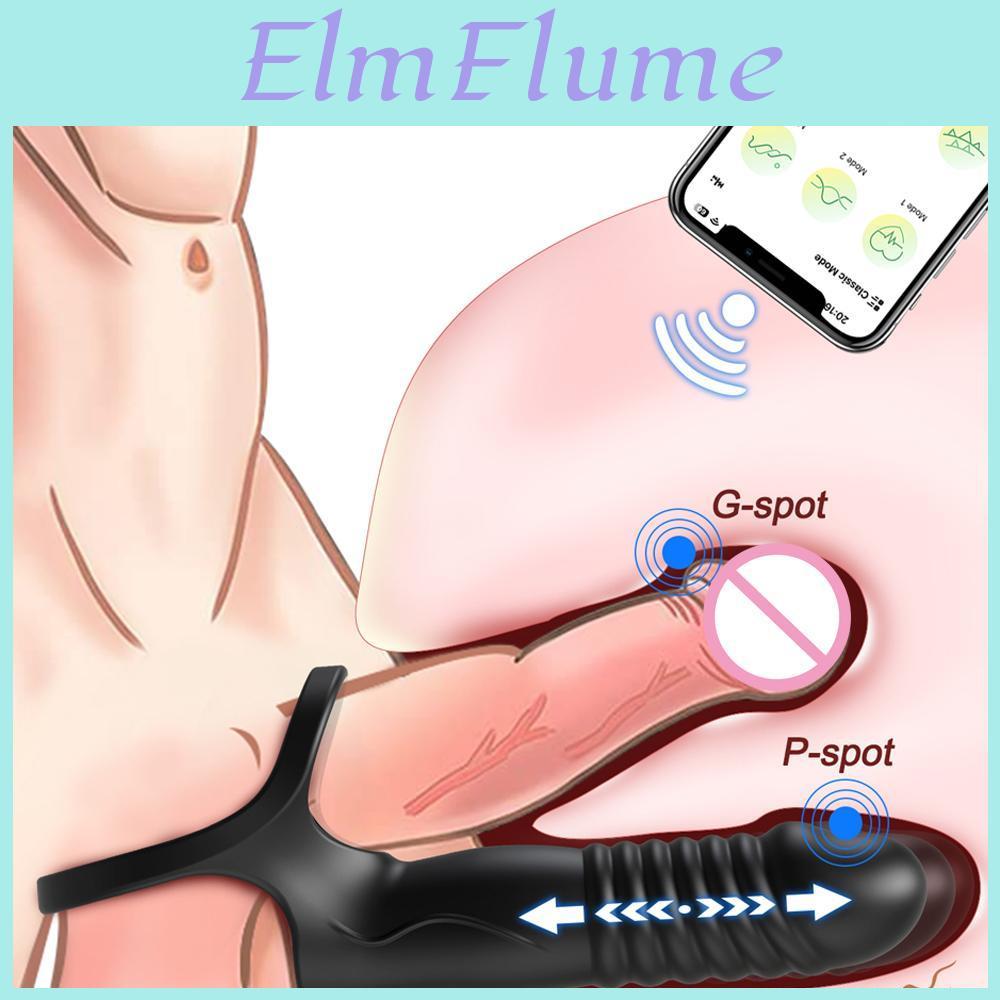 Penetration Double Vagina Anal Vibrator Cock Ring Ejaculation Delay Vibrating Stimulator Penis Ring Sex Toy For Couple