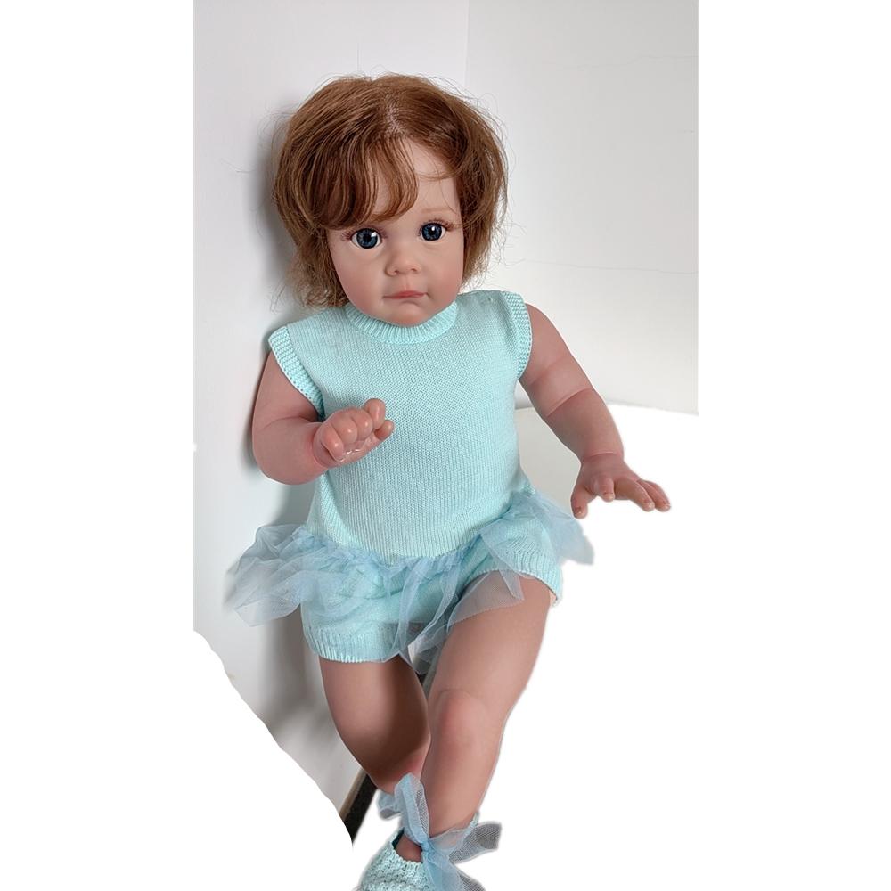 NPK 60 см Reborn Baby для маленьких девочек, очень мягкая тканевая кукла, мягкая игрушка, реалистичная, настоящая мягкая на ощупь