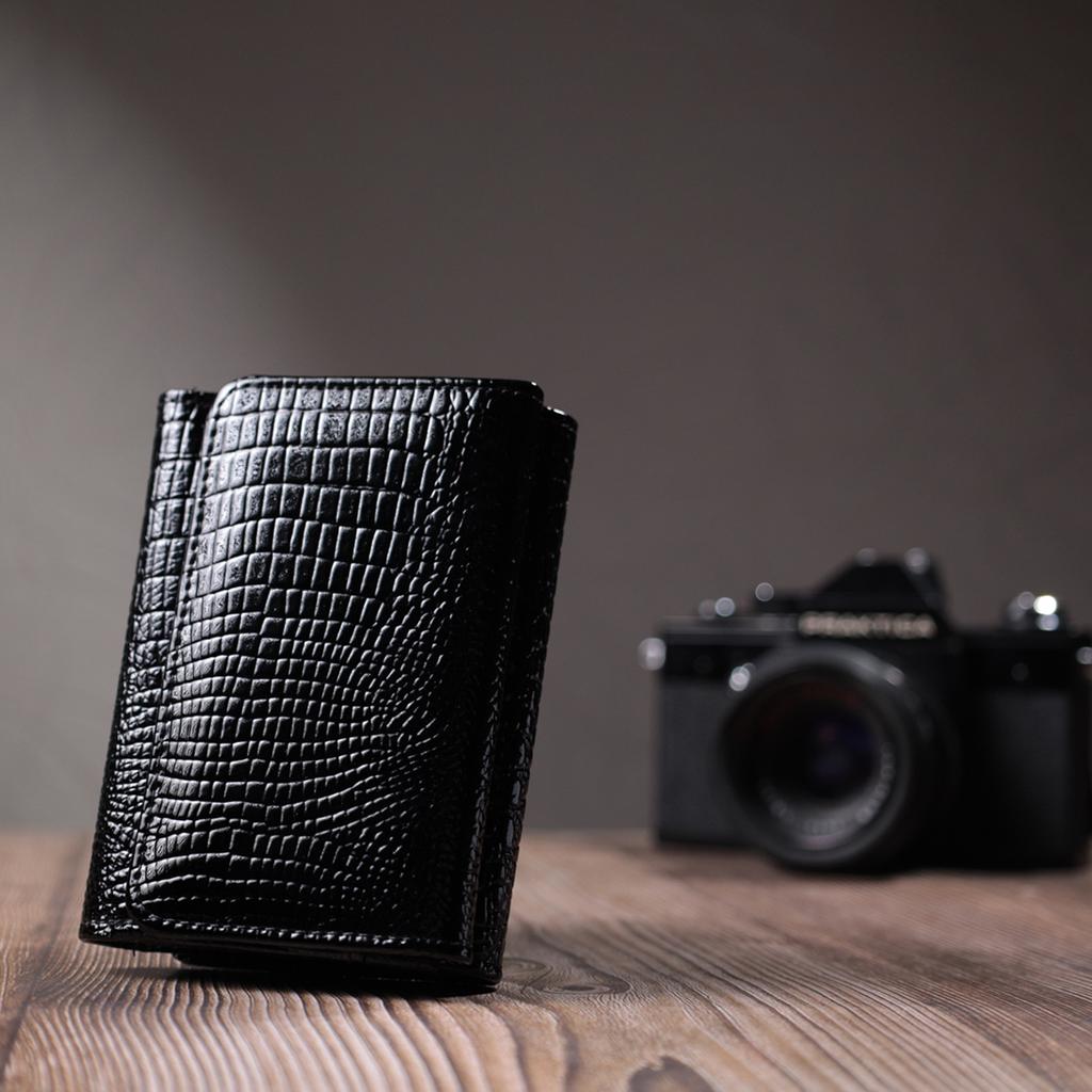 Women's Stylish Wallet Made of Textured Genuine Leather ST Leather 22732 Black