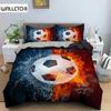 Комплект постельного белья с односторонним принтом из 3 предметов, одеяло с красочным граффити и футбольным принтом, пододеяльник, подушки, удобные покрывала
