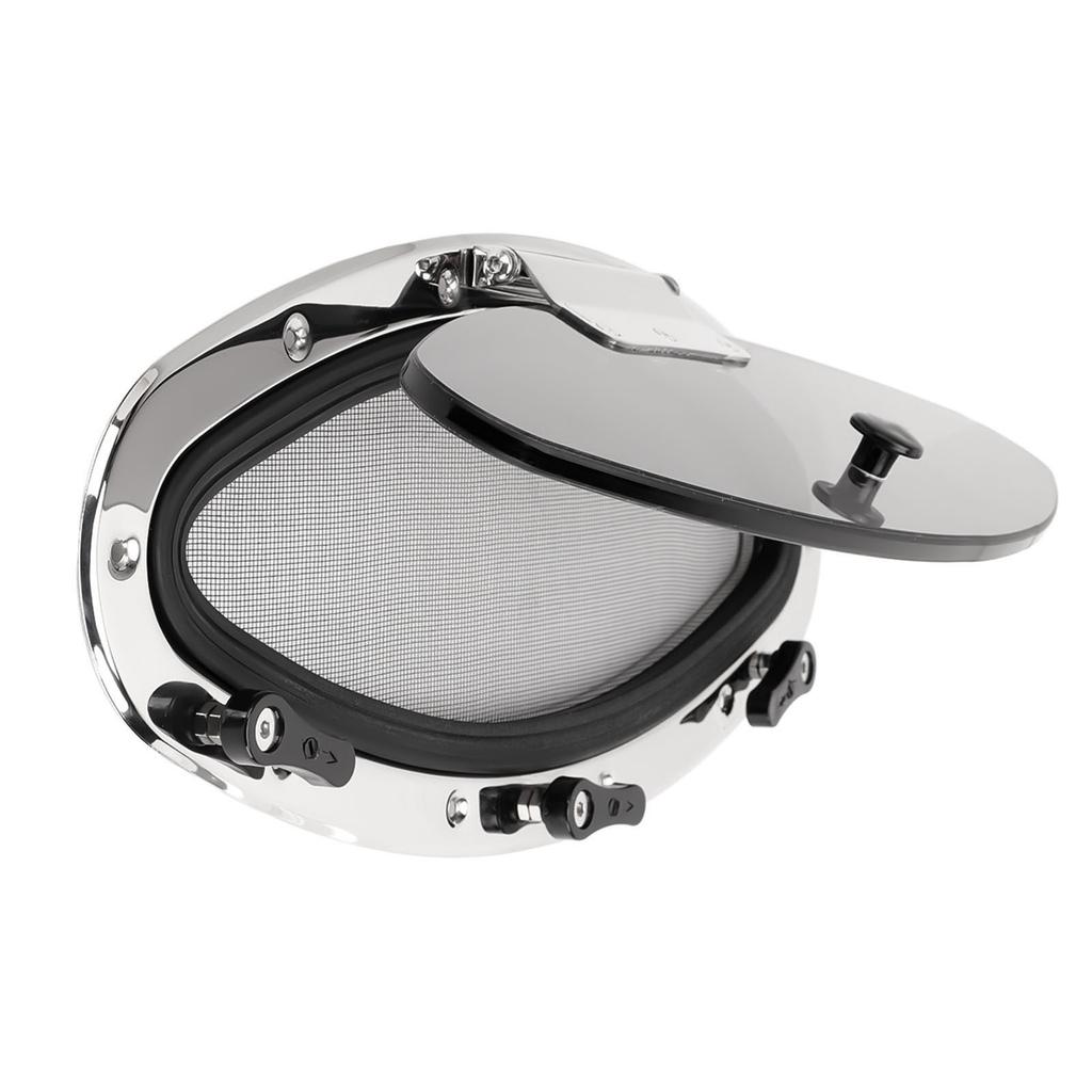 16.06x5.83in Овальное иллюминаторное окно для лодки Открывающееся внутрь Закаленное стекло УФ-защита Водонепроницаемый Иллюминатор Люк Сетчатый барьер