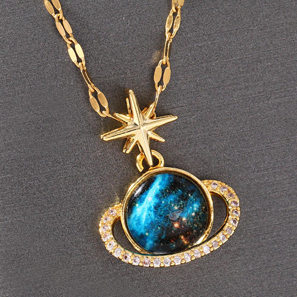 Звездная планета роскошный темперамент инкрустированный ярким камнем ювелирный кулон великолепная модная вселенная Xinghe аксессуары для одежды кулон "без цепи"