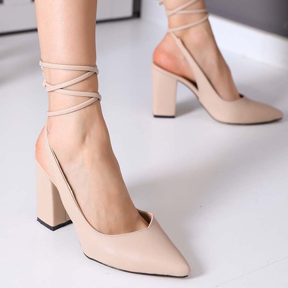 Бирюзовые туфли-лодочки из искусственной кожи на толстом каблуке для женщин Сандалии с ремешком на щиколотке для женщин Повседневная обувь Ma-028