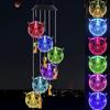 Owl Solar Wind Chimes Lamp Outdoor LED Multicolor Waterproof Light Switch Gently Romantic Gifts for Thanksgiving Home Party Garden Hanging Decor