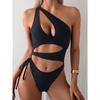 Модный и сексуальный купальный костюм с открытым плечом и нерегулярными вырезами, с высокой посадкой, высокоэластичный, женская трендовая одежда и купальники.