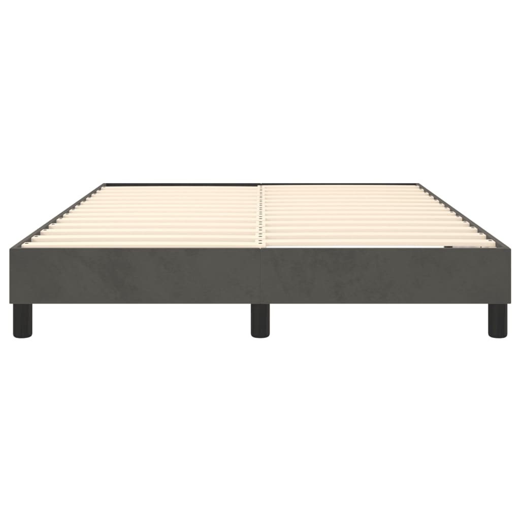 Box Spring Bed Frame Dark Gray 140 x 190 cm Velvet