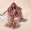 Luxury Brand Women Beach Scarf Georgette Silk Shawls Design Print Headband Female Summer Headband Wraps Sunscreen Hijab