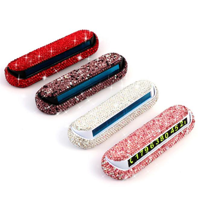 Номер телефона автомобиля Парковка Украшение приборной панели автомобиля с кристаллами и бриллиантами DIY Аксессуары