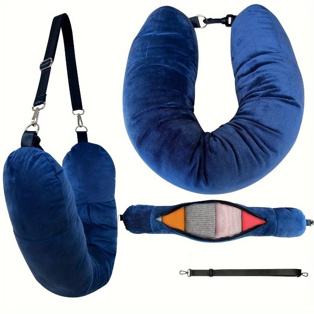 Space-Saving Travel U-Shaped Pillow Fillable Design Travel Neck Pillow Travel Essentials