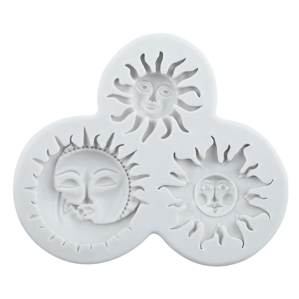 Силиконовая форма Солнце Луна Лицо Звезда Мифология Древней Греции Формы для мастики Инструменты для украшения торта Топпер для кекса Конфеты Смола Глина Шоколад Форма для гампасты