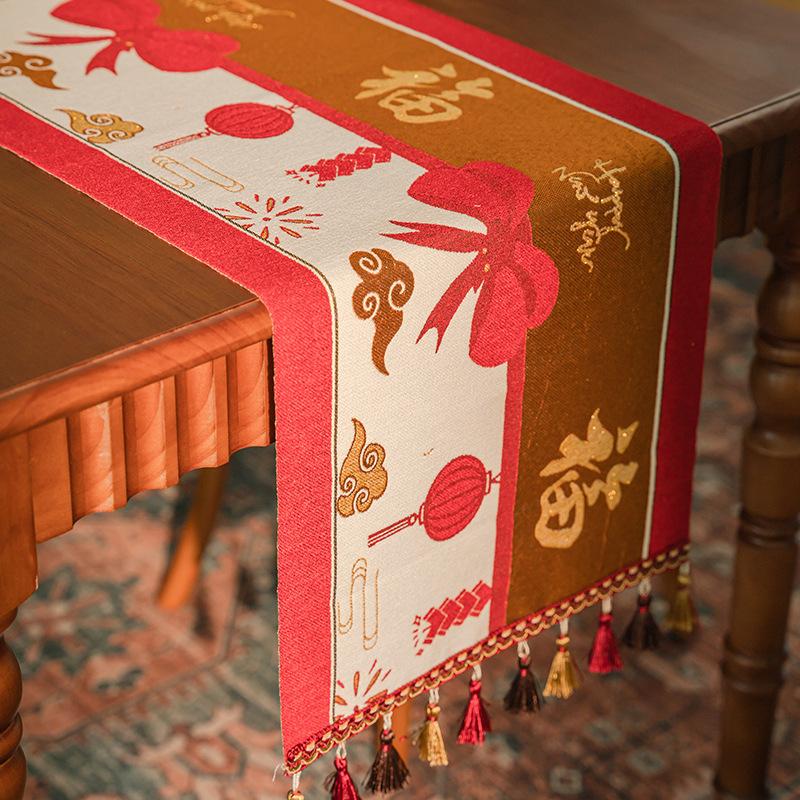 Рождественская снежинка украшение дорожка для стола жаккардовая скатерть для столовой новогодний подарок для дома кухня деревенский декор кровать хвост флаг чехол