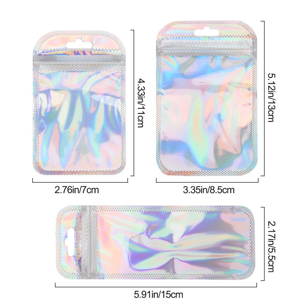 High quality Iridescent Jewelry Display OPP Bags Packaging Bag Zip lock Pouches Self Sealing Bag