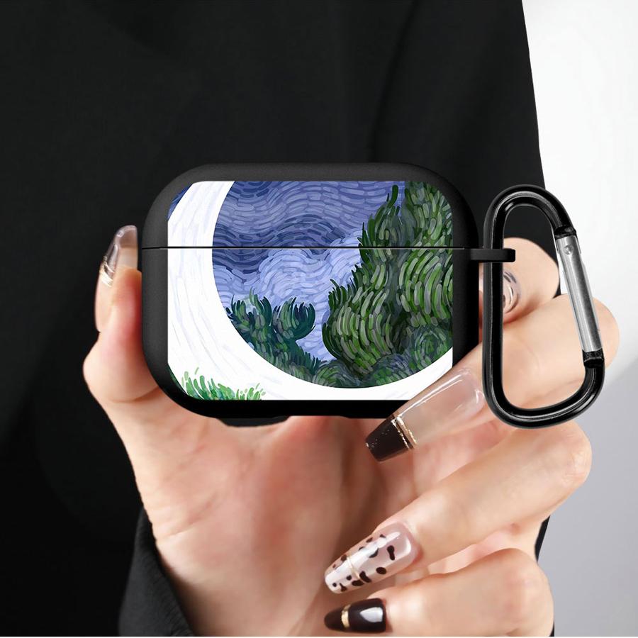 Мягкие чехлы для наушников Чехол для Airpods 2 Pro3 Pro2 4 3 Pro 1 Красивая картина Ван Гога «Лунная ночь»