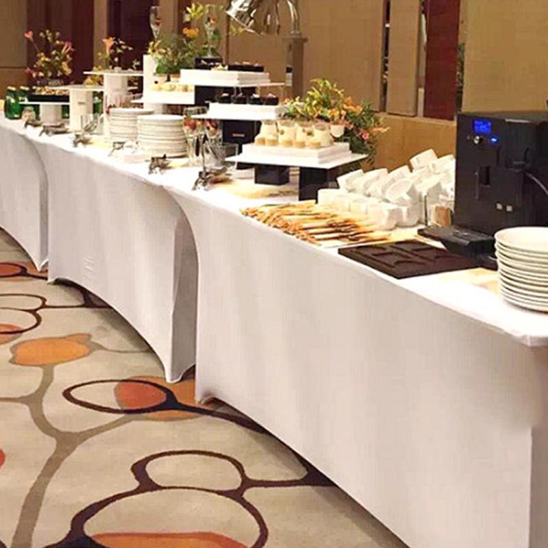 Fashion Luxury Cocktail Hotel High Stretch Wedding Hotel Birthday Table Cover Elastic Table Long Table Cloth Set Tablecloth Decoration