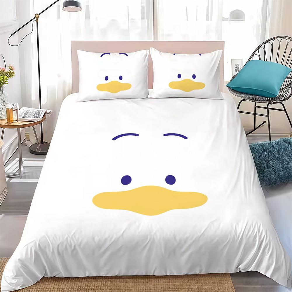 Милый Набор Постельного Белья с Лицами Друзей S-Sanrio Домашний Стиль Мягкий Хлопок для Стирки Кровать 3-х Предметный Набор Подарок для Студенческого Общежития