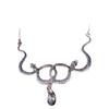 Бестселлер Серебряное колье-змея на пружине – Готическая бижутерия с кристаллами