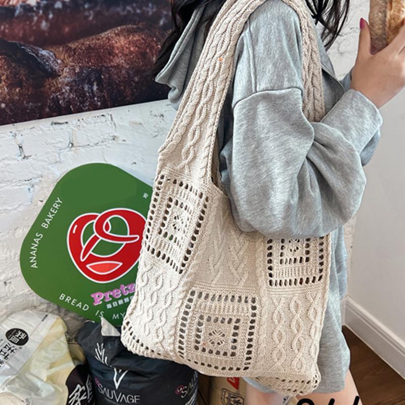 Yogodlns Женская тканая сумка-тоут в стиле бохо, летняя пляжная сумка, тканые сумки ручной работы на плечо, ручная вязаная сумка, сумка для покупок