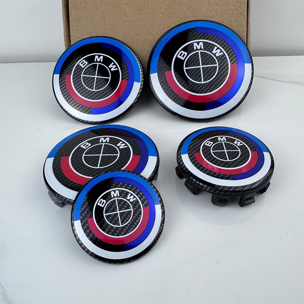 For BMW  Se  E87 For MINI BMW F20 E36 E46 X6 M4 E60 G01 G20 X3 X5 7PS-new model 7Pcs Car Hood Rear Emblem Steering Wheel Stickers Rims Cap Badge