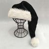 Plush Christmas Hat Black Unisex Xmas Hats For Adults Kids Comfortable Santa Claus Cosplay Supplies Christmas Party Decor Gift