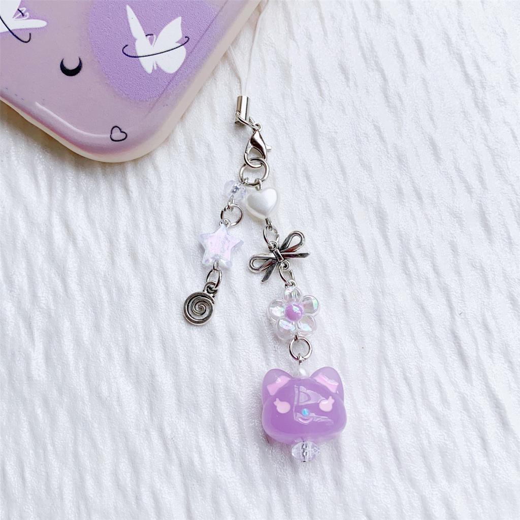 Aesthetic Heart Phone Chains with Lanyard String Handbag Charm Fashionable Key Jewelry for Fashionable Accessorizing