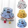 Cartoon Dinosaur Print Baby Bucket Caps Scalp Protection Beach Hat  Baby Girls