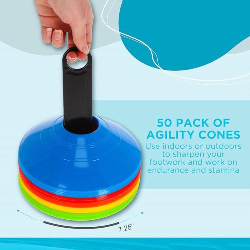 25/50Pcs Durable Training Marker Cones Colorful Soccer Cones Soccer Disc Cone Set Basketball