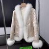 New Chinese Style Fur Fox Fur Jacket Goose Down Jacket Retro Fashion Women's Short Lady Jacket