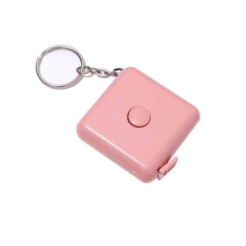 Квадратный брелок-рулетка в скандинавском стиле - Автоматический, Выдвижной, Мини, Мягкая кожа, Индивидуальный логотип