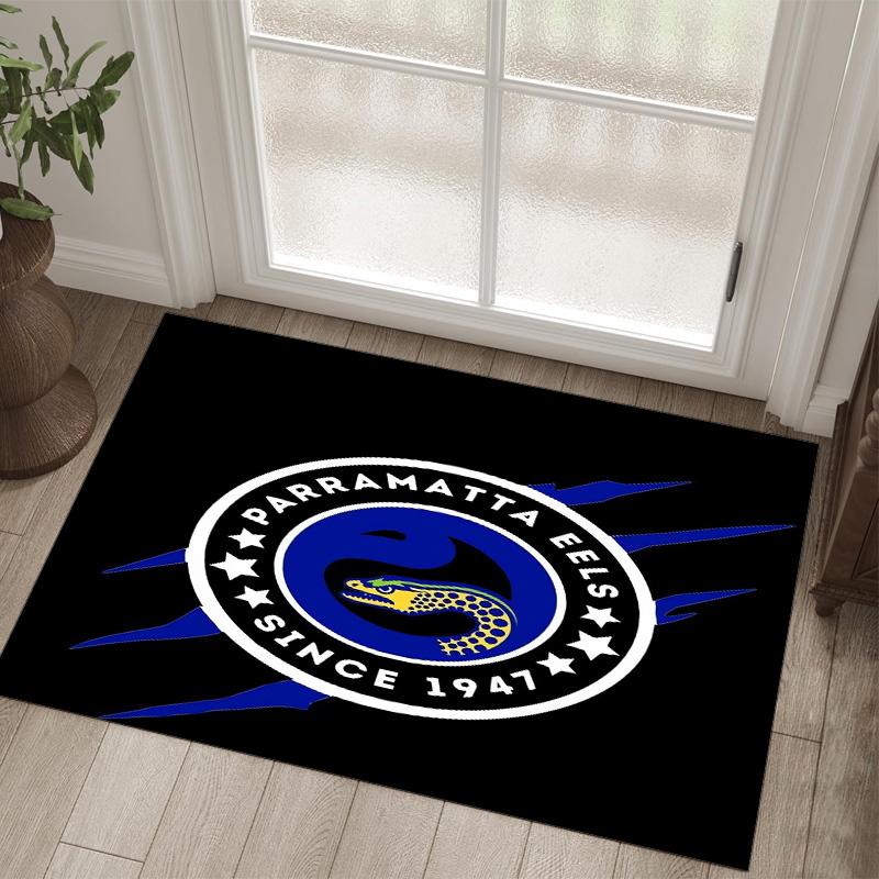 Parramatta Eels Design Crystal Velvet Carpet Cozy Non?Slip Printed Rug For Bedroom Living Room Entrance