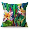Colorful Charming Flowers Oil Painting Art Lotus Plumeria Peony Flower For Home Decor Sofa Cushion Cover Linen Throw Pillow Case