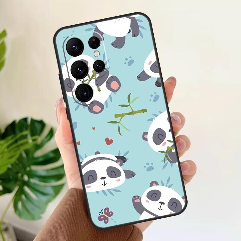 Мягкий чехол с животным Панда для Samsung Galaxy S25 S21 S22 S23 S24 Ultra S9 S10 Plus S20 FE S24 FE