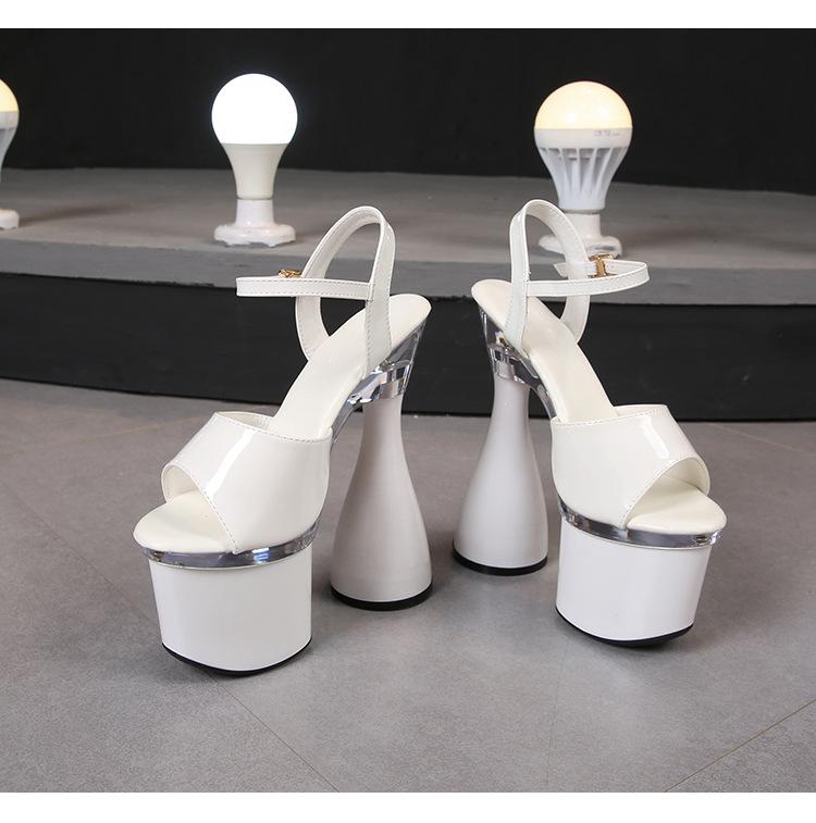 10369Series, каблук 17,5 см, платформа с рыбьим носком, платформа 8 см, пикантные босоножки на странном каблуке с круглым носком, модные модные босоножки LFD