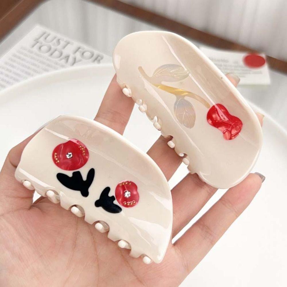 Barrette Rose Flower Hair Claw Hairpin Back Head Hair Grab Acetic Acid Shark Clip Streetwear