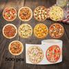 500PCS Paper Pizza Stickers Roll Self Adhesive Decorative Labels Cute Pizza Stickers  Party Favor