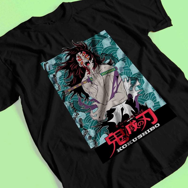 Футболка Demon Killer Kokushibo on Moon 1 Футболка Zenitsu Мужская футболка Летняя Новинка Мужская и Женская Уличная Одежда