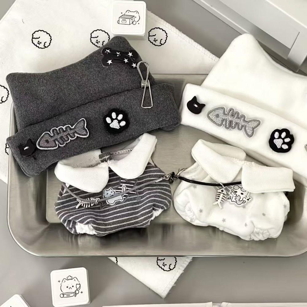 Black And White Kitten Costume Outfit 10/20cm Cat Style Doll Costume For Doll Replacement