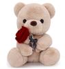 Homehalo Teddy Bear Plush Toy, Cute Teddy Bear, Body Pillow, Cute Animal, Fluffy, Special Bear, Comfortable Teddy Bear with Rose, Funny Gift,