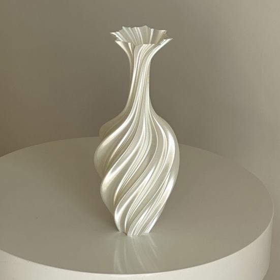 3D Printed Flower Vase, Silk-Like Elegant Vase, Twisted Minimalist Flower Arrangement Holders, Nordic Style Coffee Table & Shelf Office Decor