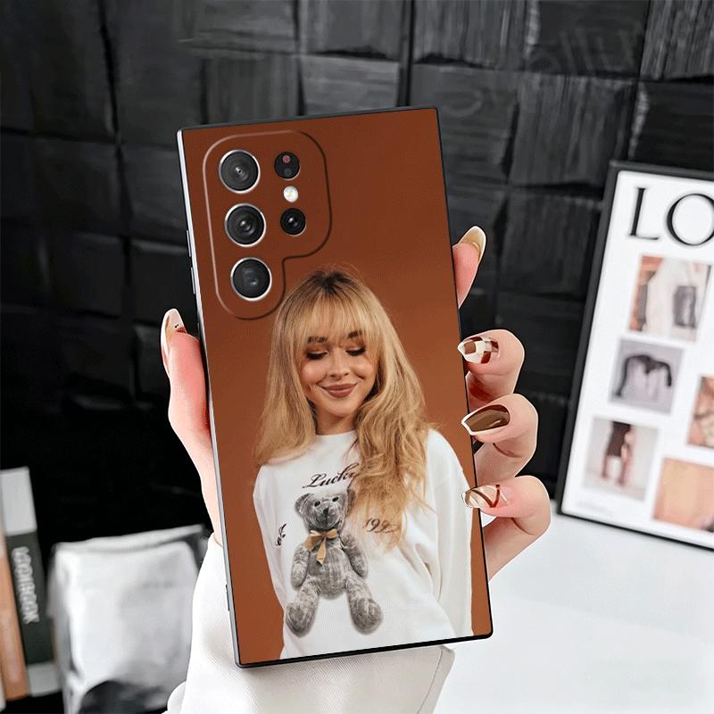 CR66 S-Sabrina C-Carpenter Мягкий чехол для телефона для Samsung Galaxy S26 S25 Edge S24 Ultra S23 Plus S22 S21 FE S20 Черная задняя крышка Sh