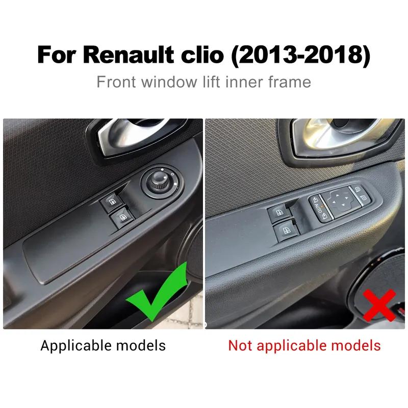 Real Soft Carbon Fiber Sticker LHD RHD For Renault Clio 3 2013 2014 2015 2016 2017 2018 Car Front Window Lift Frame Interior