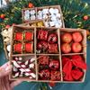 24Pcs/Box Christmas Bow Ball Cane Decoration Set Diy Xmas Tree Hanging Pendants Home Christmas Party Decoration Supply