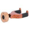 Guitar Wall Mount Hanger Holder Solid Wood Base Plastic Rubber Hook Body (Red Wood Color)