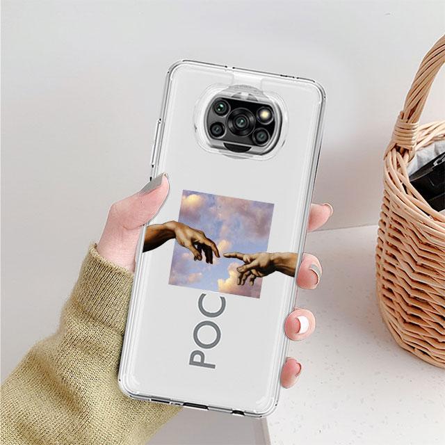 Прозрачный чехол для Xiaomi Mi Poco X3 NFC M3 Pro F3 F1 11 Lite 12 Redmi Note 10 9S 8 7 9, мягкий чехол для телефона с цветами и сердцем