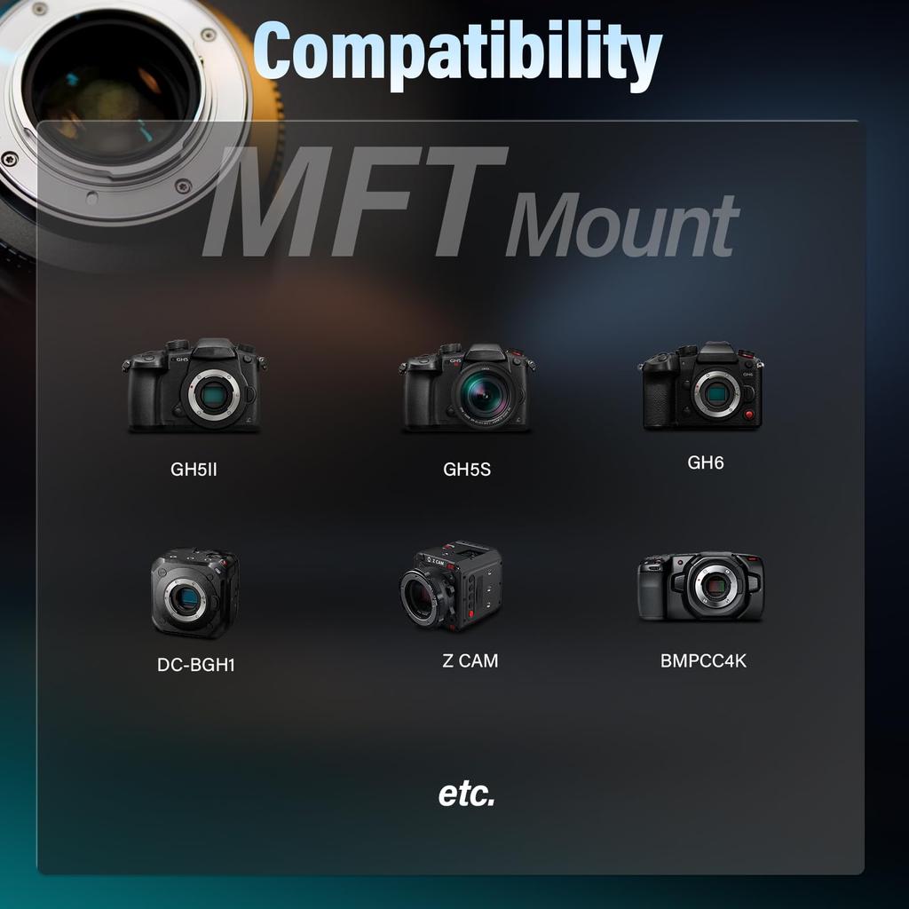 SIRUI Night Walker 55mm Cine Large Aperture Manual Focus Lens T1.2 Lens, (MS55M-B, M4/3 Mount, Black)