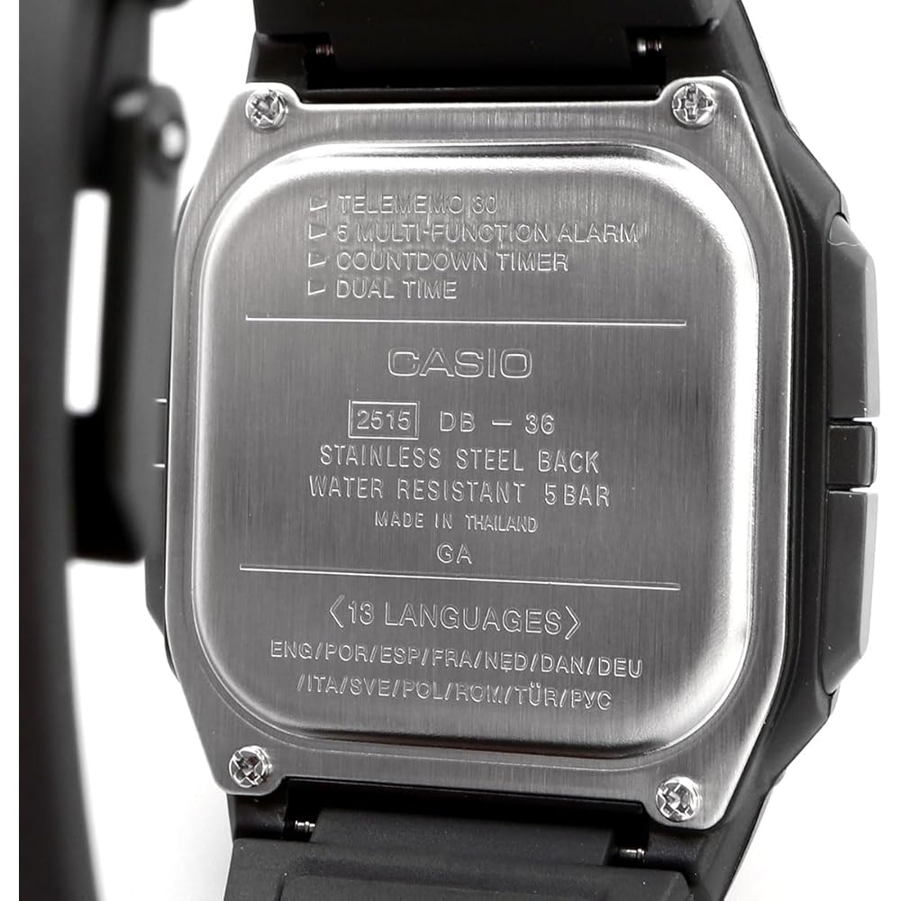 Casio Data Bank Telememo 30 Цифровые часы DB-36-1AV Мужские Черные Зарубежная модель