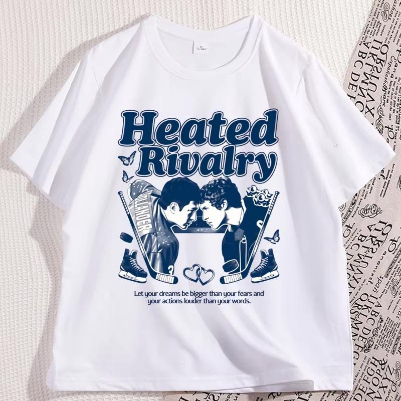 Хлопковые футболки с принтом 'Heated Rivalry Ilya Rozanov' для женщин, новинка, с круглым вырезом, короткий рукав, унисекс