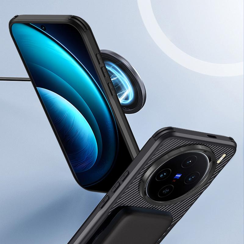 Для Magsafe Magnetic Tough Phone Case для vivo X100S Pro X100 Ultra Wireless Charger Magsafe Kevlar Cover для Vivo Y300 S19 Pro iQOO Neo9 Pro iqoo12